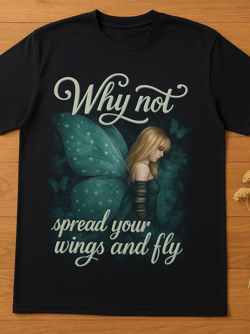 Why Not Spread Your Wings and Fly Fairy T Shirt Magical Fantasy Butterfly Tee